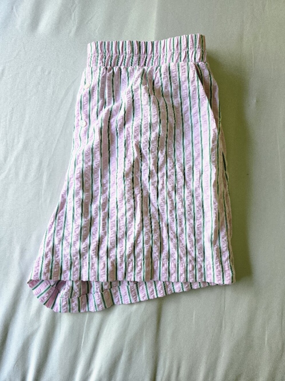 H/G Pink And Green Striped Shorts Size Large